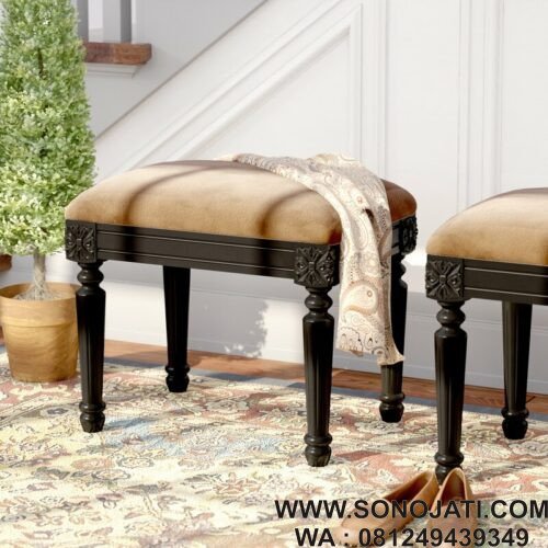 Kursi Meja Rias Ukir Minimalis Dousman Stool