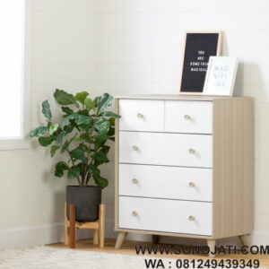 Lemari Baju Bayi Minimalis Skandivanian Yodi 5 Drawer