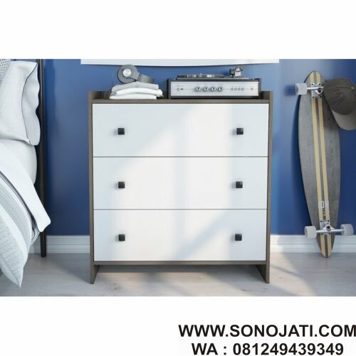 Lemari Baju Minimalis Lucu Harling 3 Drawer