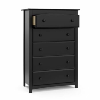 Lemari Baju Minimalis Lucu Hitam 5 Laci Kenton
