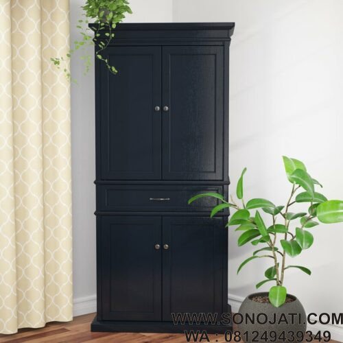 Lemari Dapur Minimalis Hitam Loyola