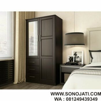 Lemari Minimalis Natural Kaca Derlyum Mirrored