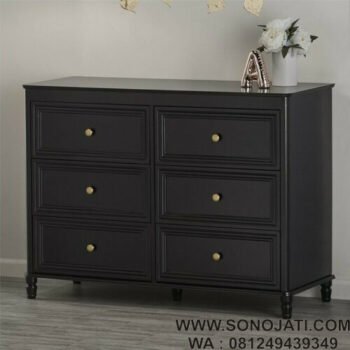 Lemari Pakaian Bayi Hitam Piper 6 Drawer