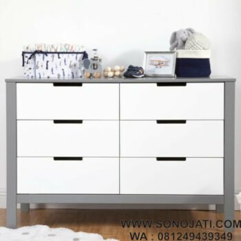 Lemari Pakaian Bayi Putih Colby 6 Drawer