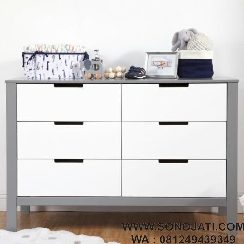 Lemari Pakaian Bayi Putih Colby 6 Drawer