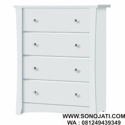 Lemari Pakaian Bayi Putih Crescent 4 Drawer c