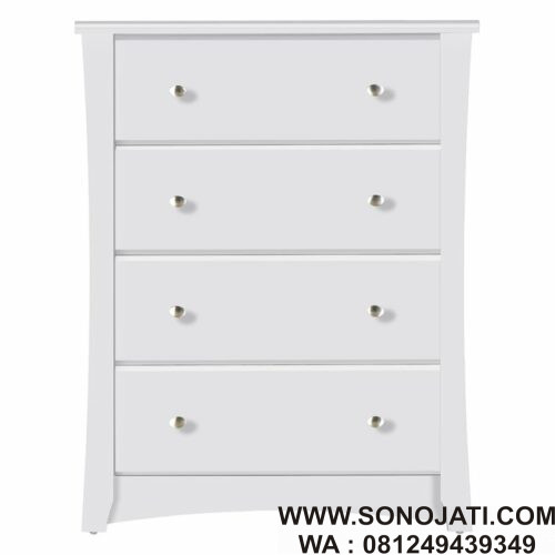 Lemari Pakaian Bayi Putih Crescent 4 Drawer Lemari Pakaian Bayi Putih Crescent 4 Drawer