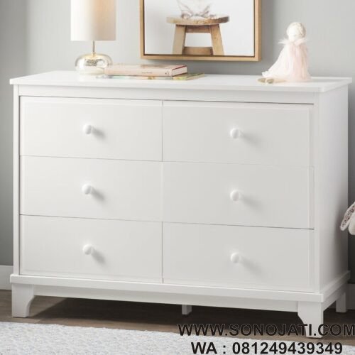 Lemari Pakaian Bayi Putih Tutalo 6 Drawer