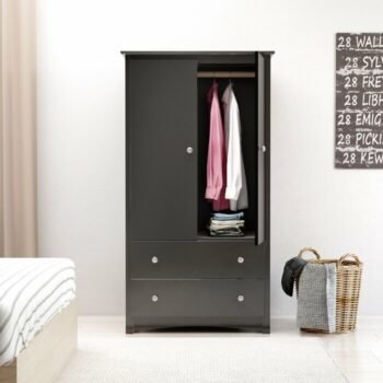 Lemari Pakaian Minimalis Duco Hitam Legrand Armoire