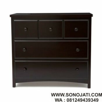 Lemari Pakaian Minimalis Hitam Newport 3 Drawer