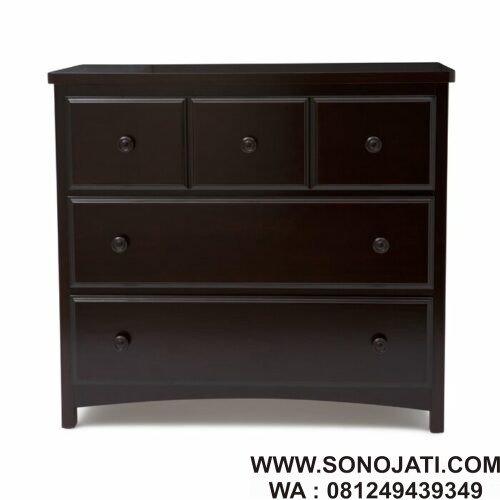 Lemari Pakaian Minimalis Hitam Newport 3 Drawer