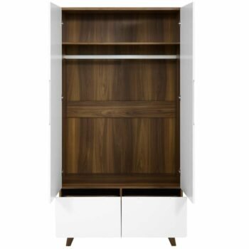 Lemari Pakaian Minimalis Kombinasi Putih Natural Griffis Origin Wood