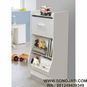 Lemari Tempat Mainan Anak Putih Loan Toy Organizer
