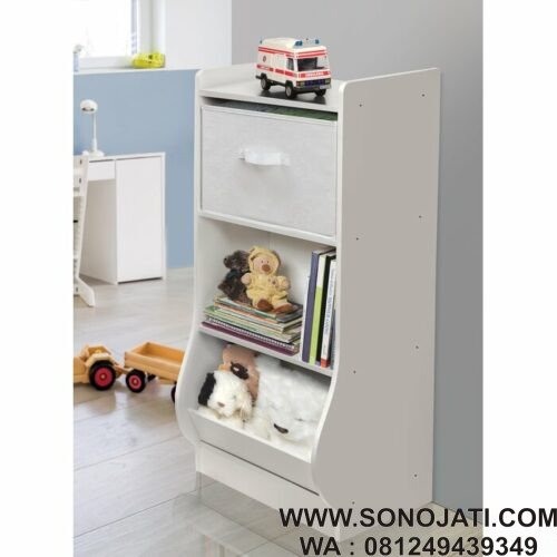 Lemari Tempat Mainan Anak Putih Loan Toy Organizer