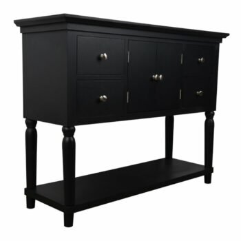 Meja Console Minimalis Hitam Laci Delvalle