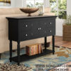 Meja Console Minimalis Hitam Laci Delvalle