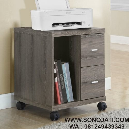 Meja Laptop dan Printer Minimalis 2 Laci