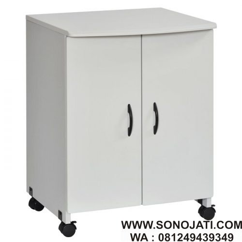 Meja Laptop dan Printer Minimalis White Duco