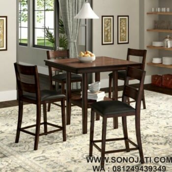 Meja Makan Set Minimalis Juno 5-Piece Counter
