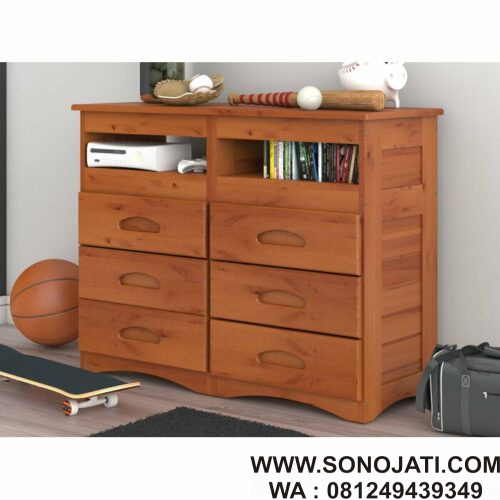 Rak Pakaian Bayi Jati Natural Patti 6 Drawer Rak Pakaian Bayi Jati Natural Patti 6 Drawer