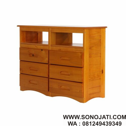 Rak Pakaian Bayi Jati Natural Patti 6 Drawer Rak Pakaian Bayi Jati Natural Patti 6 Drawer