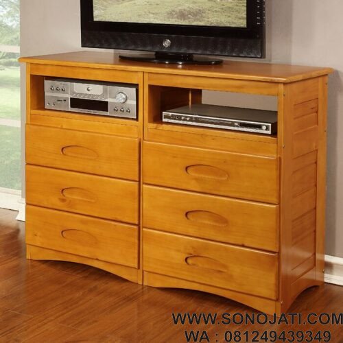 Rak Pakaian Bayi Jati Natural Patti 6 Drawer