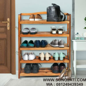Rak Sepatu Kayu Minimalis Freestanding Heavy