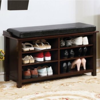 Rak Sepatu Minimalis Kayu Jati Natural Storage Bench