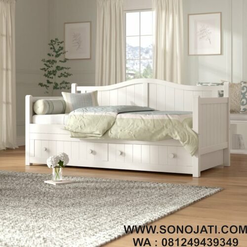 Bale Bale Minimalis Putih Twin Daybed