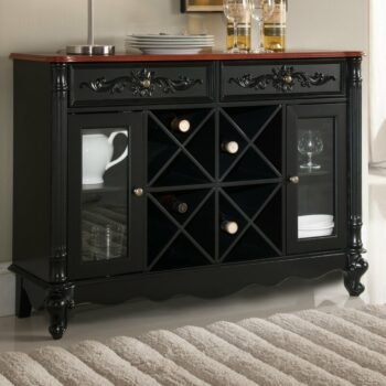 Lemari Bar Hitam Shipley Wood Bar