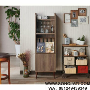 Lemari Bar Jati Sandford Wine Bar
