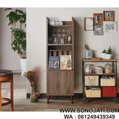 Lemari Bar Jati Sandford Wine Bar