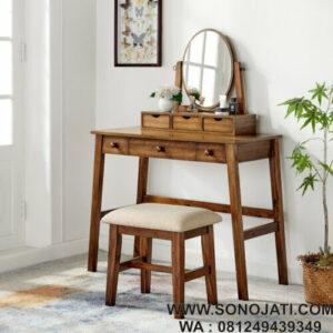Meja Rias Kayu Jati Gearld Vanity Set