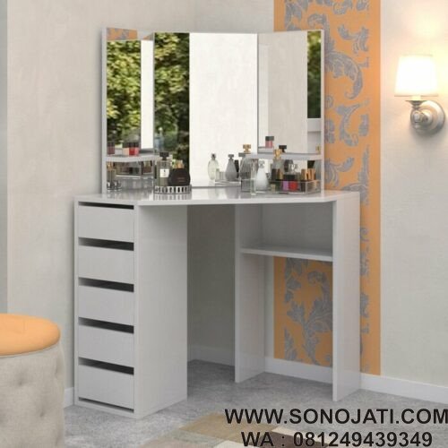 Meja Rias Minimalis Abu Abu Victory Vanity