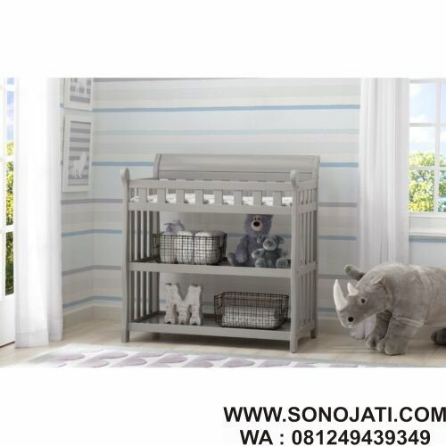 Rak Bayi Abu-abu Eclipse Changing Table