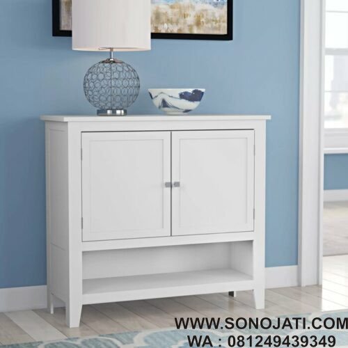 Rak Piring Minimalis Putih Garnett Sono Jati Furniture