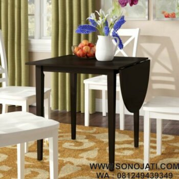 Meja Makan Lipat Kayu Solid Castellon Drop Leaf