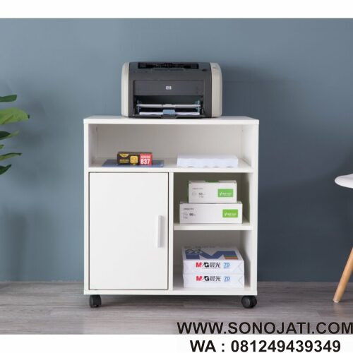 Meja Printer Kayu Penyimpanan Kantor Dapur