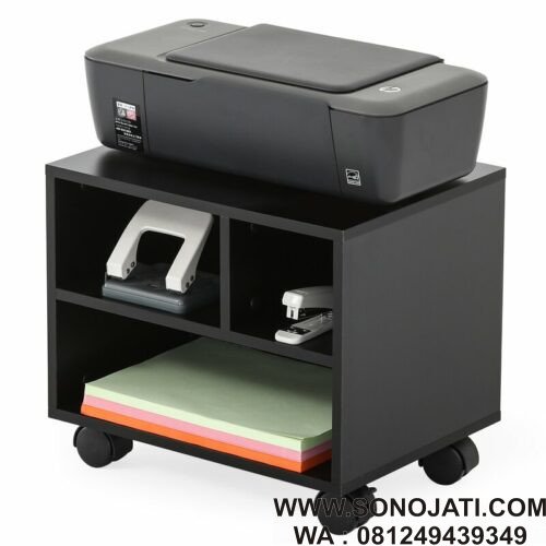 Meja Printer Kecil Dengan Roda Dark
