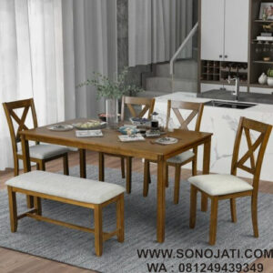 Set Meja Makan Minimalis Santa 6