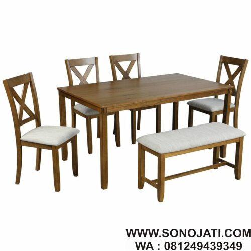 Set Meja Makan Minimalis Santa 6 Set Meja Makan Minimalis Santa 6