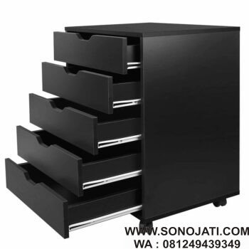 Graziani Wood Lemari Arsip Vertikal 5 Laci Mobile