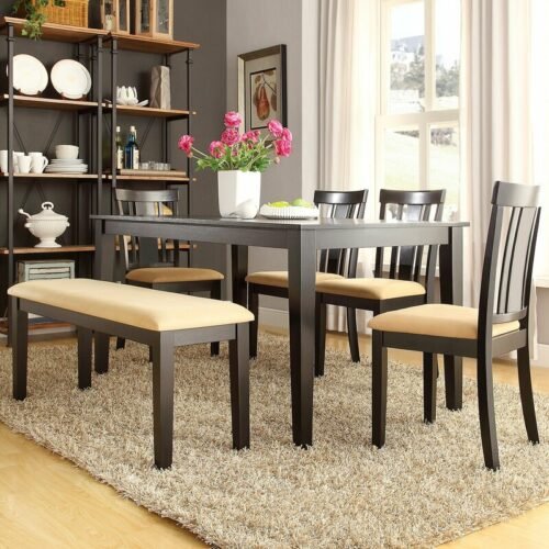 Set Meja Makan 6 Bagian Modern Alabama