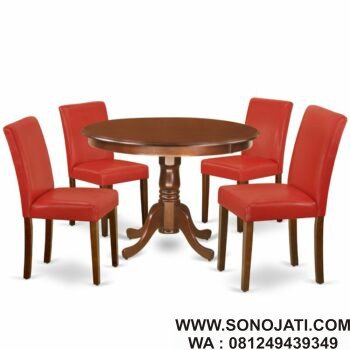 Meja Makan Set Red Antonne 5 Piece