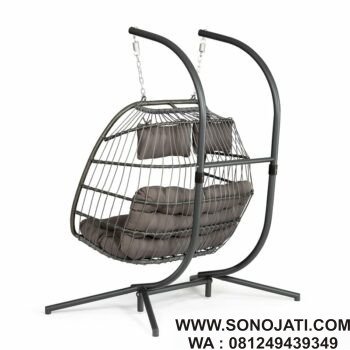 Ayunan Rotan Sintetis Abu Abu Krausgrill Luxury