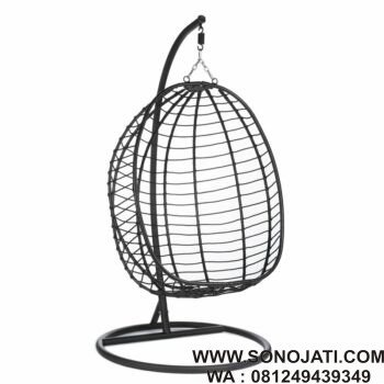 Kursi Ayunan Rotan Telur Dudukan Minimalis