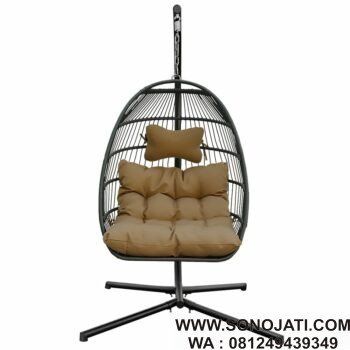 Kursi Gantung Rotan Cokelat Swing Chair