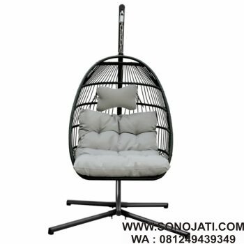 Kursi Gantung Rotan Swing Chair Krem