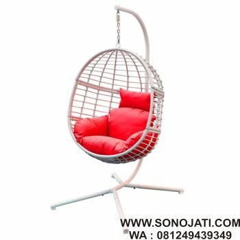 Kursi Rotan Ayunan Unik Putih Korey Swing 