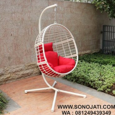 Kursi Rotan Ayunan Unik Putih Korey Swing